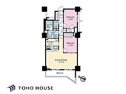グローリオタワー巣鴨 2LDKの間取図画像