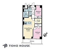 ソフトタウン晴海 2LDKの間取図画像