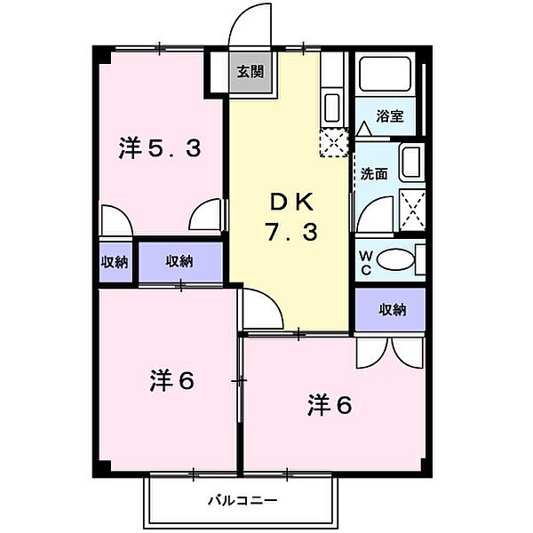 シーサイドナガイI 202｜大阪府阪南市箱作(賃貸アパート3DK・2階・52.17㎡)の写真 その2