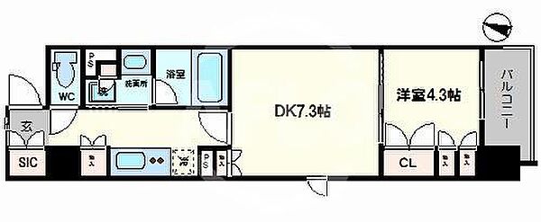 パークアクシス本町 ｜大阪府大阪市西区西本町2丁目(賃貸マンション2K・7階・39.49㎡)の写真 その2