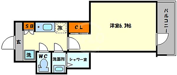 ファーストフィオーレ九条II ｜大阪府大阪市西区本田2丁目(賃貸マンション1K・12階・20.67㎡)の写真 その2