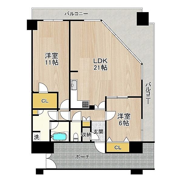 フェニックス日本橋高津 ｜大阪府大阪市中央区高津2丁目(賃貸マンション2LDK・10階・86.66㎡)の写真 その2