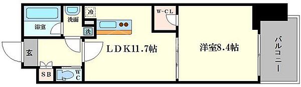 ラクラス長堀橋 1005｜大阪府大阪市中央区南船場1丁目(賃貸マンション1LDK・10階・47.56㎡)の写真 その2