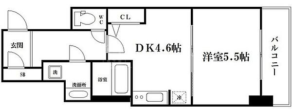 スワンズシティ大阪城南 806｜大阪府大阪市中央区上町1丁目(賃貸マンション1DK・8階・29.65㎡)の写真 その2