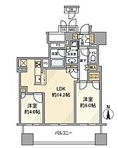 ブランズタワー谷町四丁目 1205 ｜ 大阪府大阪市中央区常盤町2丁目2-5（賃貸マンション2LDK・12階・56.68㎡） その2