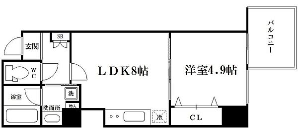RISING Maison 本町橋 1204｜大阪府大阪市中央区本町橋(賃貸マンション1LDK・12階・33.76㎡)の写真 その2