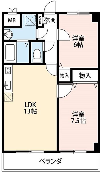 エクセル小呂 102｜愛知県岡崎市小呂町字2丁目(賃貸マンション2LDK・1階・56.70㎡)の写真 その2