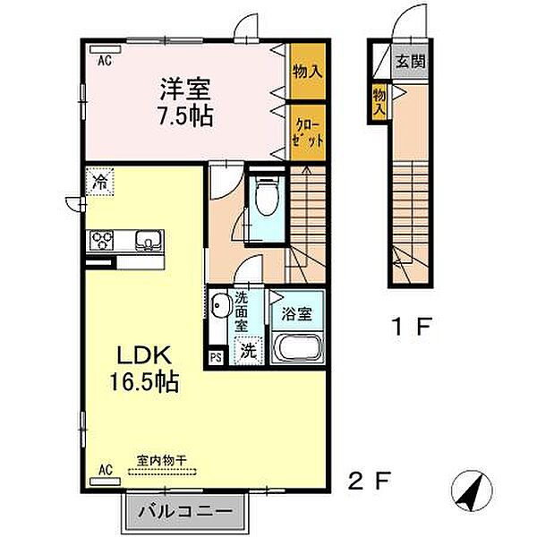 ヴェルデ本宿 202｜愛知県岡崎市本宿町字下トコサフ(賃貸アパート1LDK・1階・61.11㎡)の写真 その2