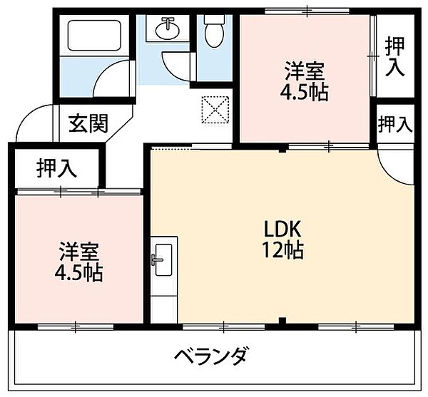 鶴田マンション 303｜愛知県岡崎市鴨田町字北魂場(賃貸マンション2LDK・3階・51.50㎡)の写真 その2