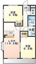 エルハイムII 202 ｜ 愛知県岡崎市福岡町字荒追38（賃貸アパート2LDK・2階・49.50㎡） その2