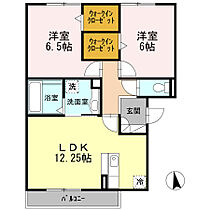 ブロッサムA棟 202 ｜ 愛知県岡崎市上里1丁目13-5（賃貸アパート2LDK・2階・60.57㎡） その2