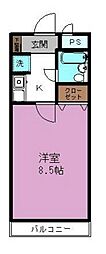 クリオ西谷伍番館 1Kの間取図画像