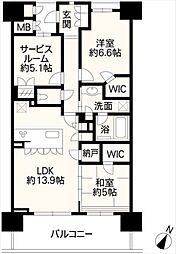 プレミスト大江ザ・レジデンス 2SLDKの間取図画像