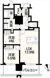 MJR熊本ゲートタワー 2LDKの間取図画像