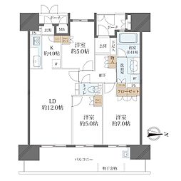 ローレルコート藤が丘ヴィスタ 3LDKの間取図画像