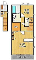 TWIN LEAF COAT　A  ｜ 福岡県京都郡苅田町大字提1丁目（賃貸アパート1LDK・2階・48.58㎡） その1