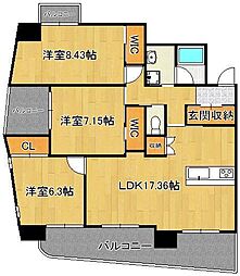 ラフィーネ上葛原 3LDKの間取図画像