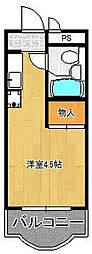 フェリス苅田B ワンルームの間取図画像