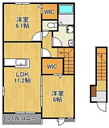 サングローブA 2LDKの間取図画像
