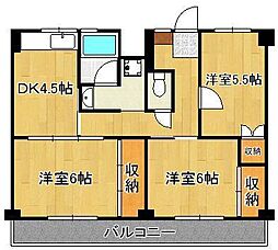 ビレッジハウス沼小柳2号棟 3DKの間取図画像