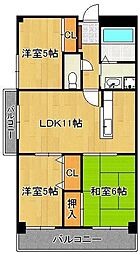 サンシティアヴァンテ 3LDKの間取図画像