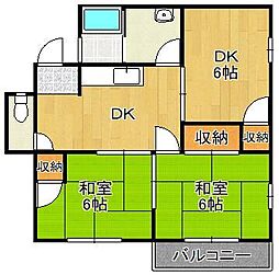 クレイン苅田 3DKの間取図画像