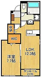メゾン ド ジュネス III 1LDKの間取図画像