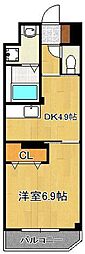 ハミングバード上吉田 1DKの間取図画像