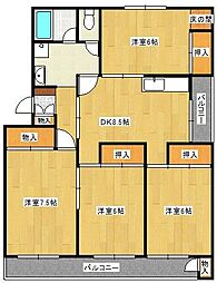 ヴィラナリー小倉南A 4DKの間取図画像