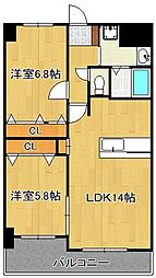 ビッグファミリー葛原 2LDKの間取図画像