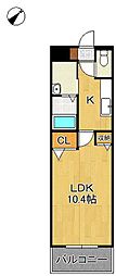 MDIプラデラフィーネ行橋駅 1Kの間取図画像