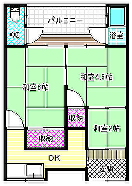 伊賀2丁目平屋 ｜大阪府羽曳野市伊賀2丁目(賃貸テラスハウス3DK・1階・37.00㎡)の写真 その2