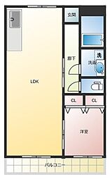ユーミーマンションバウムI号館 3階1LDKの間取り