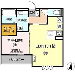 Ciel翠 1階1LDKの間取り