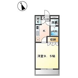 エタニティ古国府 1階1Kの間取り