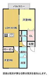 メゾンTOEI 2LDKの間取図画像