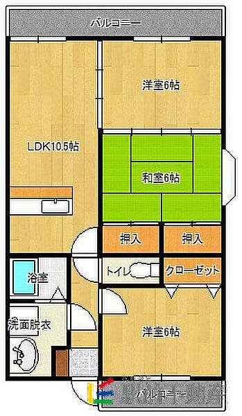 ビュースカイ 103｜熊本県玉名市築地(賃貸マンション3LDK・1階・65.60㎡)の写真 その2