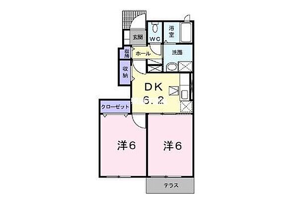 ミニヨンアンジュ 103｜熊本県玉名市河崎(賃貸アパート2DK・1階・43.86㎡)の写真 その2