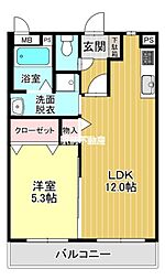 リックスフィア 3階1LDKの間取り