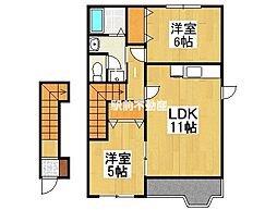 レグルス 2LDKの間取図画像