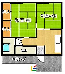 原田アパート南 2Kの間取図画像