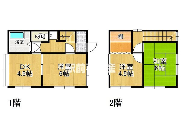 船津貸家 1｜福岡県大牟田市南船津町4丁目(賃貸一戸建3K・1階・59.31㎡)の写真 その2