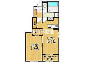 BONDS　AMY 101 ｜ 福岡県大牟田市平原町119-1（賃貸アパート1LDK・1階・50.14㎡） その2