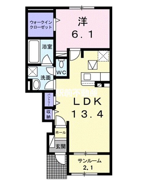 HIRO　III 102｜熊本県荒尾市増永(賃貸アパート1LDK・1階・50.49㎡)の写真 その2