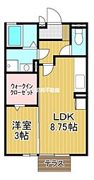 スカイコート 1LDKの間取図画像