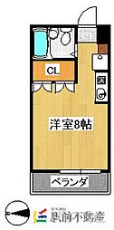 パープル・シャトー ワンルームの間取図画像