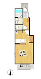 ロイヤルパークA ワンルームの間取図画像