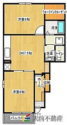 プレミアムガーデン 2DKの間取図画像