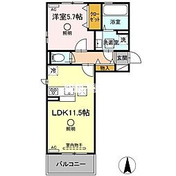 セレブ荒尾 1LDKの間取図画像