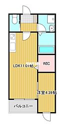 BraveBase大牟田 1LDKの間取図画像